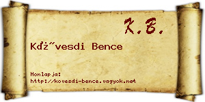 Kövesdi Bence névjegykártya