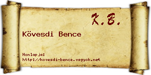 Kövesdi Bence névjegykártya